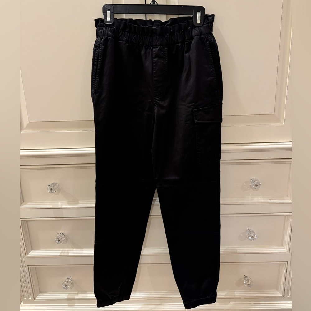 JBRAND Piper Satin Joggers In Black, Size 26